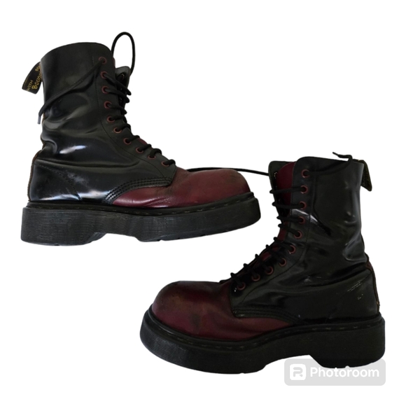 Vintage Steel-Toe Double Welt 10 Eye Doc Martens Boot. Men's 9 Made In England - Picture 3 of 5